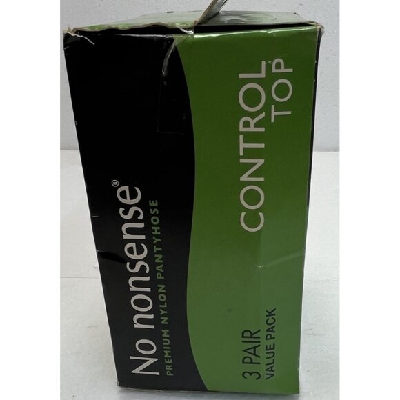 3 Pair No Nonsense Control Top Pantyhose Size A Off Black Sheer Toe  Made In USA - Picture 4 of 6